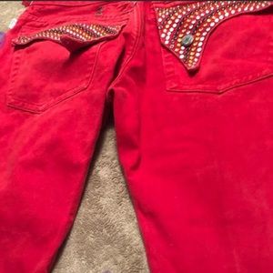 Men’s Robin’s jean size 36 red with red wings